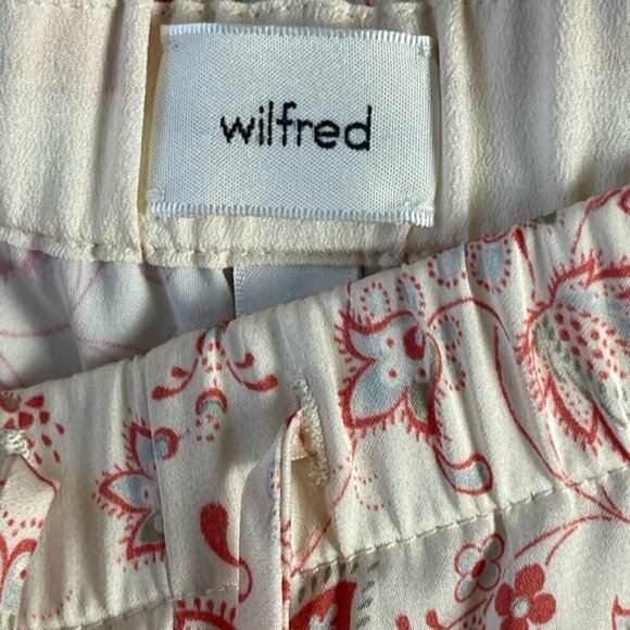 Aritzia Wilfred Toccata Satin Pant wide leg pull on floral exclusive print Large - Picture 10 of 15